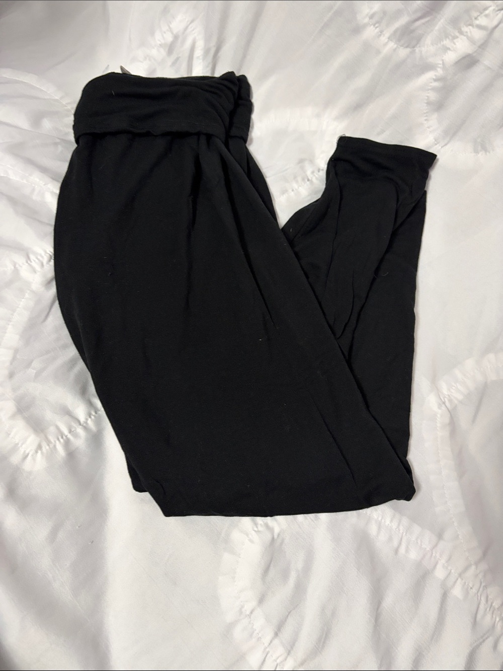 stars above Black Fold-Over Waist Leggings